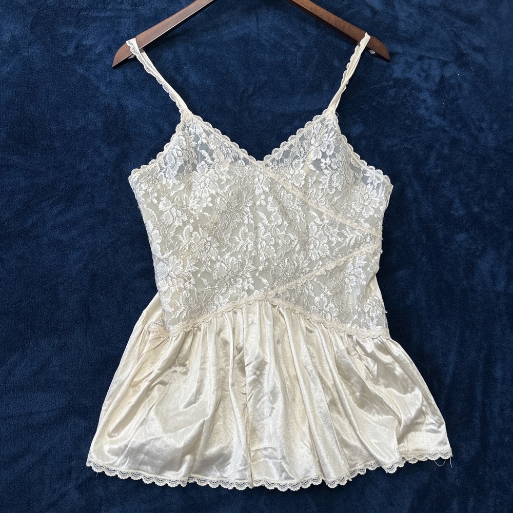 Vintage Maidenform Womens‎ Lace Babydoll Camisole Size S Peplum Coquette Fairy
